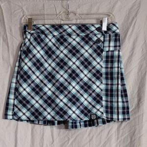 Justice Blue and White Plaid Skort